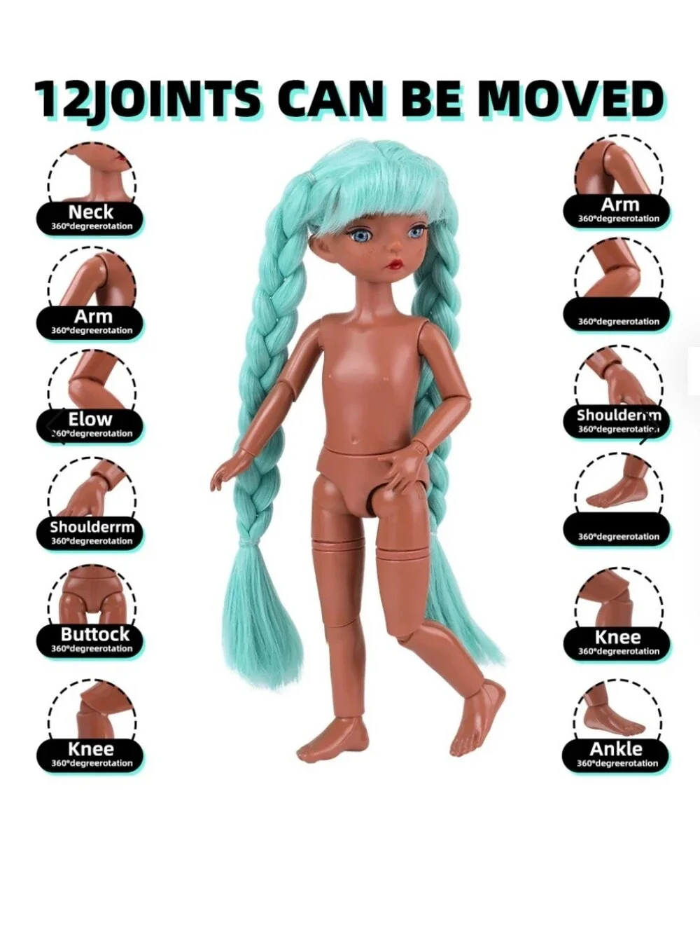 Queban BJD Girls Fashion Dress Up Party Night Cool Girl 9